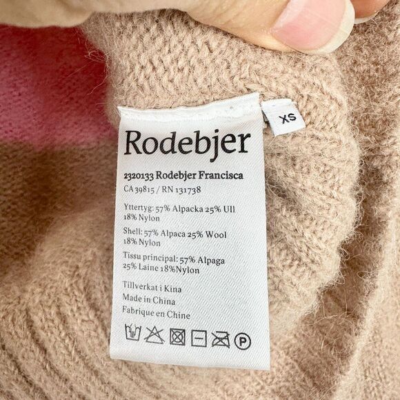 Rodebjer Francisca Sweater Size XS Alpaca Wool Blend Neapolitan Triple Color - Picture 7 of 7